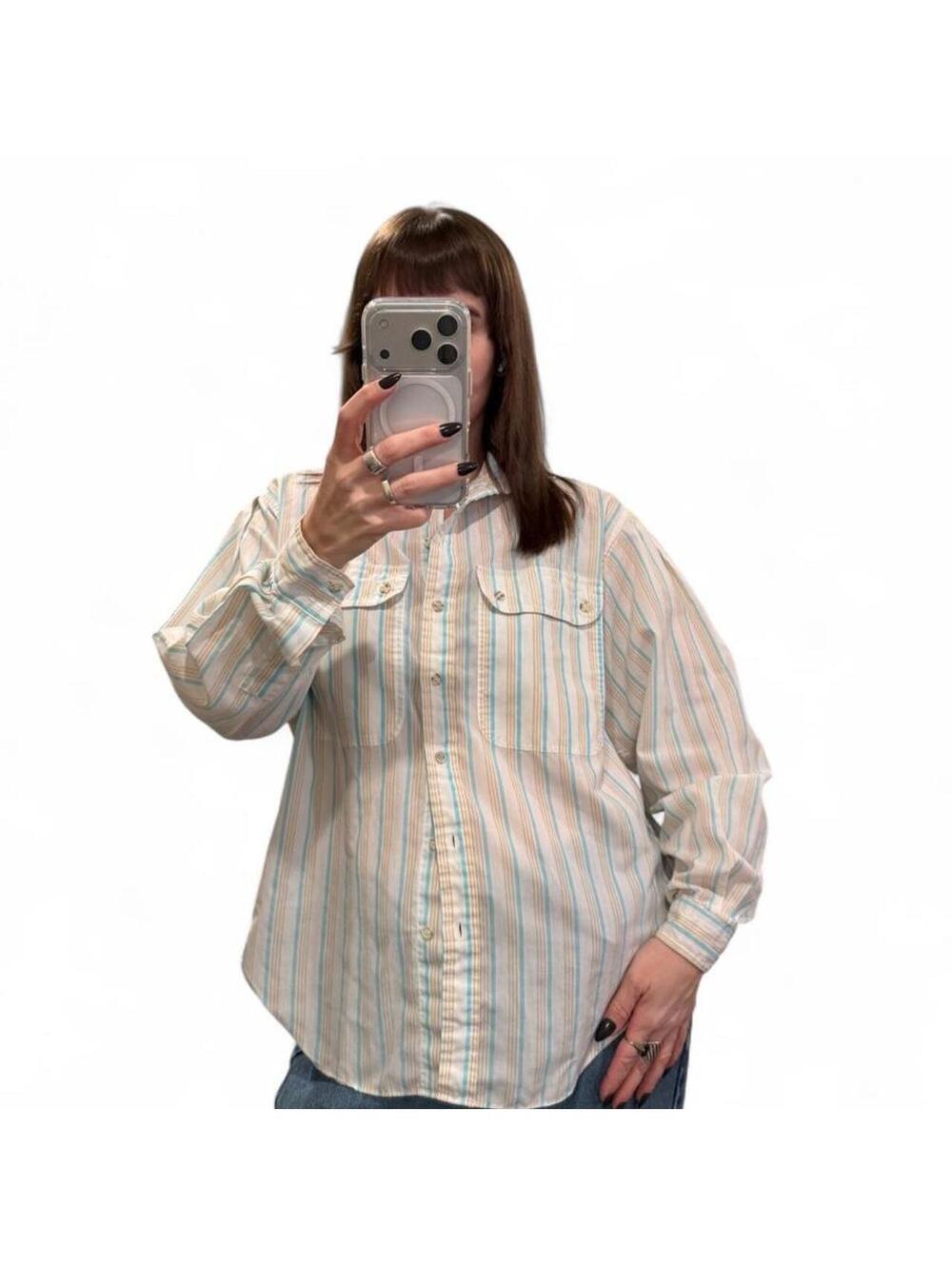 Vintage 90s Striped Button Up Shirt